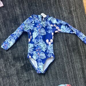 Kids Blue Floral Swimwear